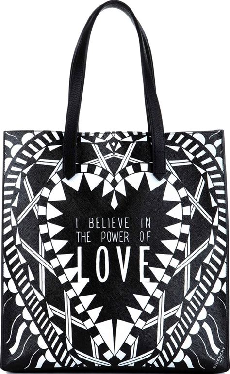 givenchy bag i believe in the power of love|Coated Canvas 'I Believe In The Power Of Love' Tote Bag.